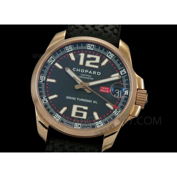 Dial R plica Chopard Gran Turismo XL rel gios 18K Rose Caso Ouro